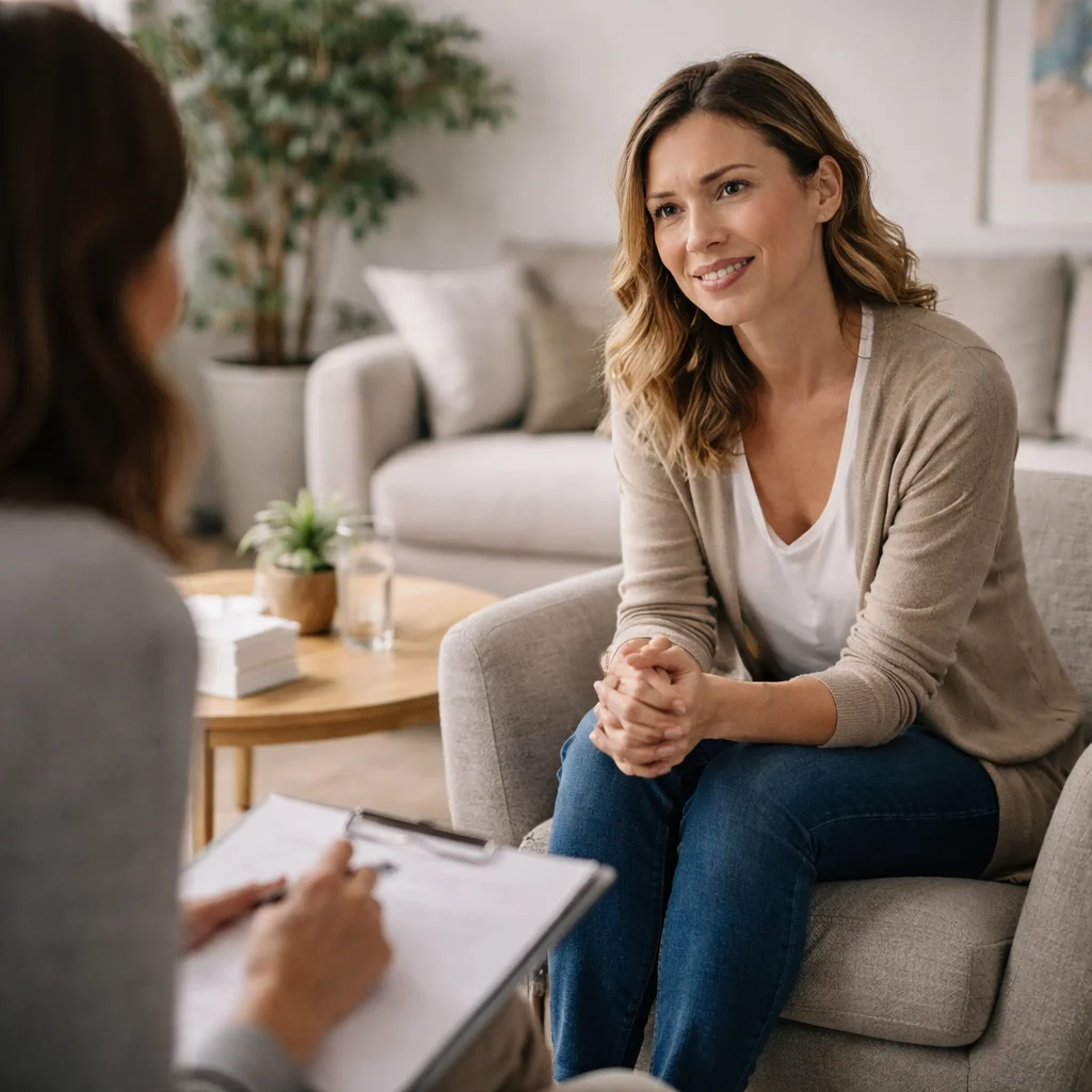 Individual therapy session with licensed psychotherapist supporting emotional well-being