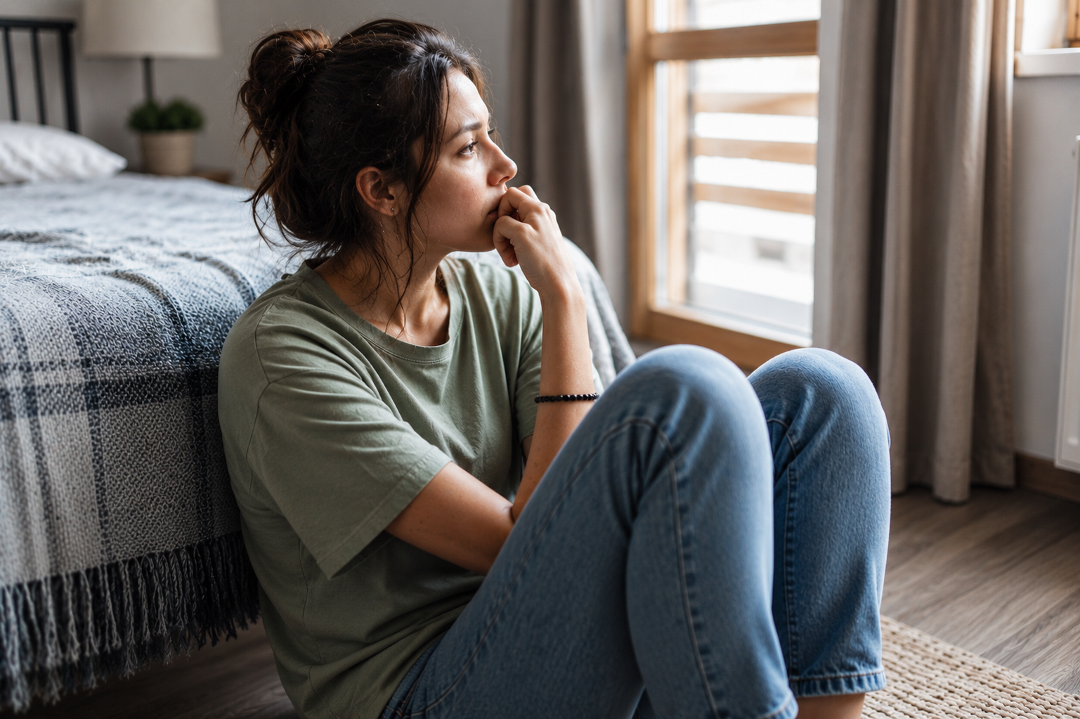 Female therapist speaking with a client during a counseling session.